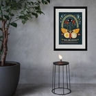 Quadro Místico Borboleta - 60x48cm Moldura:madeira Preta