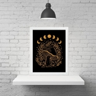 Quadro Místico Cogumelo - Fases Da Lua 24x18cm - Com Vidro Mo