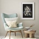 Quadro Místico Ganesha - 60x48cm Moldura:madeira Branca