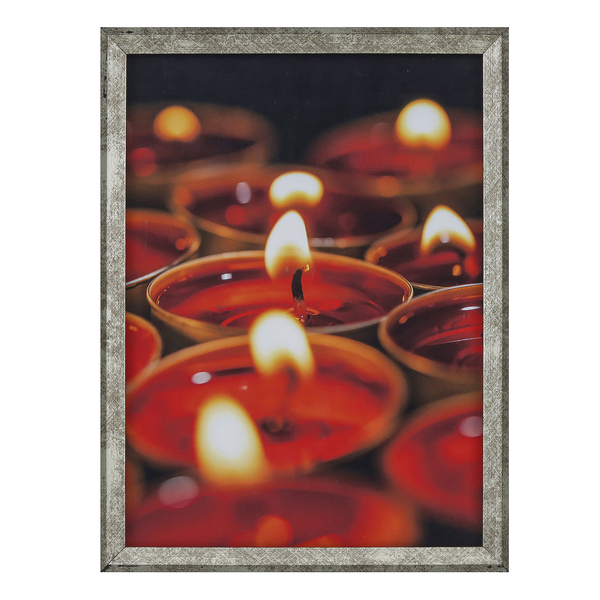 Quadro Místico Velas Dourado com Vidro 30x40cm Arte Própria