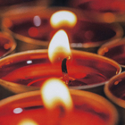 Quadro Místico Velas Dourado com Vidro 30x40cm Arte Própria