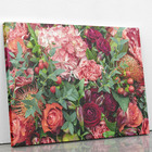 Quadro Mix De Craveiros Rosas E Frutos Canvas 120x80cm
