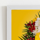 Quadro Mix De Flores Amarelo Foto Moldura Branca 60x40cm