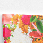 Quadro Mix De Flores Colorido Laranja Canvas 60x40cm