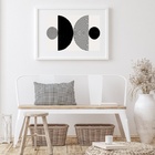 Quadro Moderno Branco E Preto - 60x48cm Moldura:madeira Preta