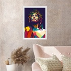 Quadro Moderno Cristo- Geométrico 24x18cm Moldura:madeira Bra