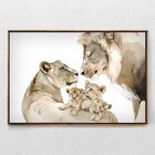 Quadro Moderno Decorativo Family Lion Com Moldura E Sem Vidro