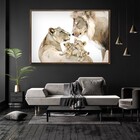 Quadro Moderno Decorativo Family Lion Com Moldura E Sem Vidro