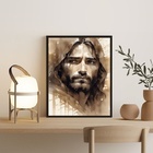 Quadro Moderno Monocromático Jesus 33x24cm - Com Vidro Moldur