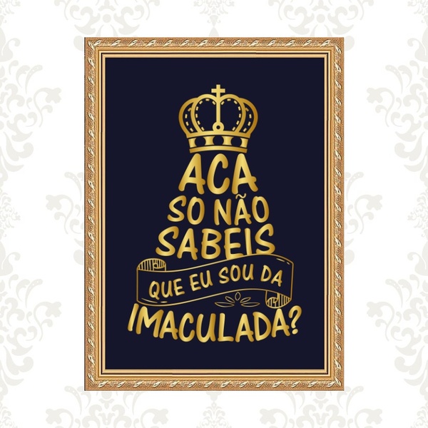 Quadro Moldura Dourada Acaso Não Sabeis 24x18cm Acabamento:co