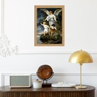 Quadro Moldura Dourada Anjo Protegendo Crianças 45x34cm Acaba