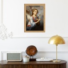 Quadro Moldura Dourada Arcanjo Gabriel 45x34cm Acabamento:com