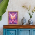 Quadro Moldura Dourada Arcanjo Metatron 24x18cm Acabamento:co