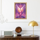 Quadro Moldura Dourada Arcanjo Metatron 45x34cm Acabamento:co