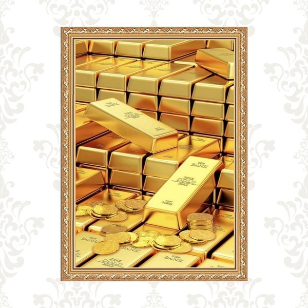 Quadro Moldura Dourada Arquétipo Riqueza - Ouro 33x24cm Acaba