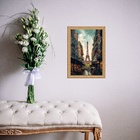 Quadro Moldura Dourada Arte Paris 45x34cm Acabamento:com Vidro