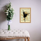 Quadro Moldura Dourada Bailarina Partitura 33x24cm Acabamento