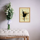 Quadro Moldura Dourada Bailarina Partitura 45x34cm Acabamento