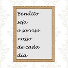 Quadro Moldura Dourada Bendito Seja O Sorriso 24x18cm Acabame
