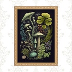 Quadro Moldura Dourada Botânica Cogumelos 45x34cm Acabamento: