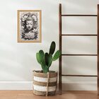 Quadro Moldura Dourada Buda Cinza 33x24cm Acabamento:com Vidro