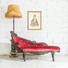 Quadro Moldura Dourada Buda Indiano 45x34cm Acabamento:com Ac