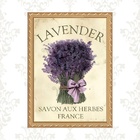 Quadro Moldura Dourada Buquê De Lavanda 24x18cm Acabamento:co