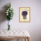 Quadro Moldura Dourada Buquê De Lavanda 33x24cm Acabamento:co