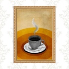 Quadro Moldura Dourada Café Terracota 45x34cm Acabamento:com