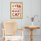 Quadro Moldura Dourada Café - Vida 24x18cm Acabamento:com Vid