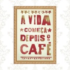 Quadro Moldura Dourada Café - Vida 33x24cm Acabamento:com Vid