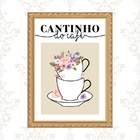 Quadro Moldura Dourada Cantinho Do Café 33x24cm Acabamento:co