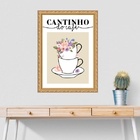 Quadro Moldura Dourada Cantinho Do Café 45x34cm Acabamento:co