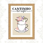 Quadro Moldura Dourada Cantinho Do Café 45x34cm Acabamento:co