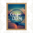 Quadro Moldura Dourada Carpe Diem 45x34cm Acabamento:com Vidro