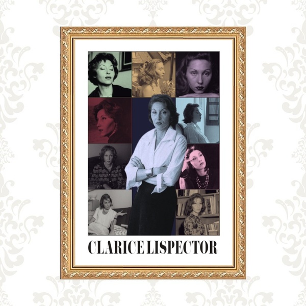 Quadro Moldura Dourada Clarisse Lispector 24x18cm Acabamento: