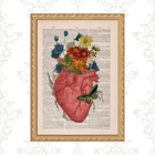 Quadro Moldura Dourada Coração Flores Borboleta 24x18cm Acaba