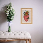 Quadro Moldura Dourada Coração Flores Borboleta 45x34cm Acaba