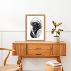 Quadro Moldura Dourada Desenho Preto Velho 45x34cm Acabamento