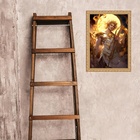 Quadro Moldura Dourada Deus Apolo 33x24cm Acabamento:com Vidro