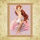 Quadro Moldura Dourada Deusa Afrodite Rosa 45x34cm Acabamento