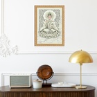 Quadro Moldura Dourada Deusa Kuan Yin 24x18cm Acabamento:com