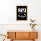 Quadro Moldura Dourada Diva Não Gasta Investe 33x24cm Acabame