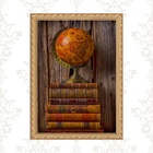 Quadro Moldura Dourada Escritório Vintage 45x34cm Acabamento: