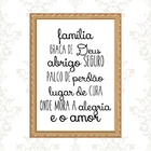 Quadro Moldura Dourada Família Graça Deus 33x24cm Acabamento:
