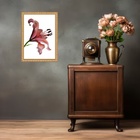 Quadro Moldura Dourada Flor Nuances Bordô 45x34cm Acabamento: