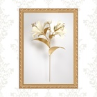 Quadro Moldura Dourada Flor Ouro 45x34cm Acabamento:com Aceta
