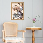 Quadro Moldura Dourada Flor Rosada 45x34cm Acabamento:com Ace