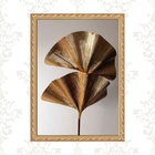 Quadro Moldura Dourada Flores Bronze 33x24cm Acabamento:com A