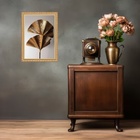 Quadro Moldura Dourada Flores Bronze 45x34cm Acabamento:com V